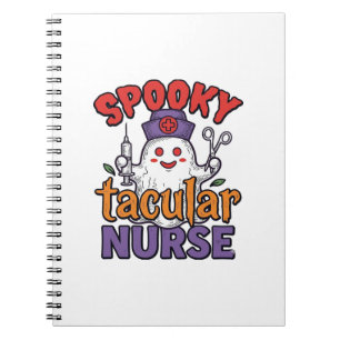 Cuaderno Diseño de camiseta de fantasma de Halloween de enf