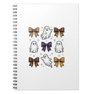 Cuaderno Diseño de camiseta de fantasmas y lazos de Hallowe