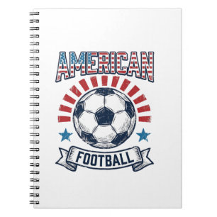 Cuaderno Diseño de camiseta de fútbol americano vintage