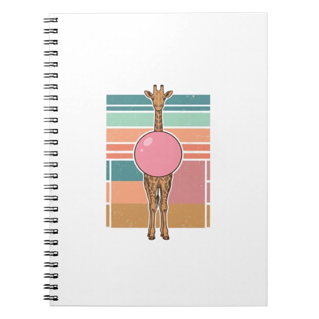 Cuaderno Diseño de camiseta de grabado de chicle de jirafa  (Frente)
