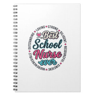 Cuaderno Diseño de camiseta de grabado vintage de enfermera