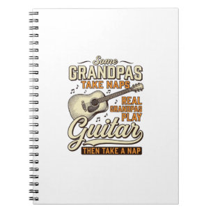 Cuaderno Diseño de camiseta de grabado vintage de guitarra
