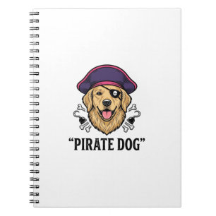 Cuaderno Diseño de camiseta de grabado vintage de perro pir