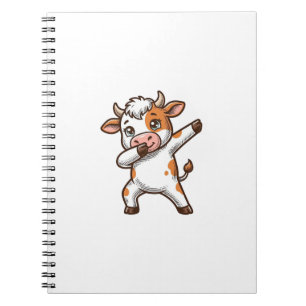 Cuaderno Diseño de camiseta de grabado vintage de vaca lind