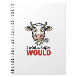 Cuaderno Diseño de camiseta de grabado vintage de vaca tern