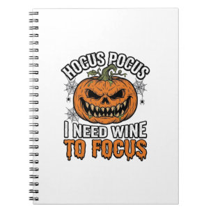 Cuaderno Diseño de camiseta de Halloween de calabaza de vin