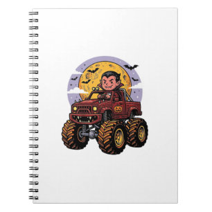 Cuaderno Diseño de camiseta de Halloween de camión monstruo