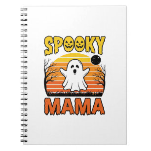 Cuaderno Diseño de camiseta de Halloween de fantasma vintag
