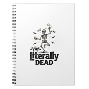 Cuaderno Diseño de camiseta de humor de esqueleto vintage l