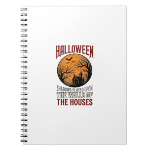 Cuaderno Diseño de camiseta de luna de casa embrujada de Ha