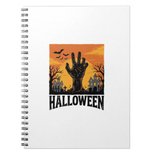 Cuaderno Diseño de camiseta de mano de zombie de cementerio