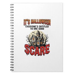 Cuaderno Diseño de camiseta de miedo de casa embrujada de H