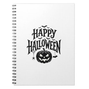 Cuaderno Diseño de camiseta de murciélago de calabaza feliz