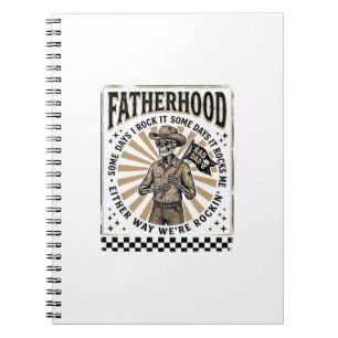 Cuaderno Diseño de camiseta de papá vaquero esqueleto vinta