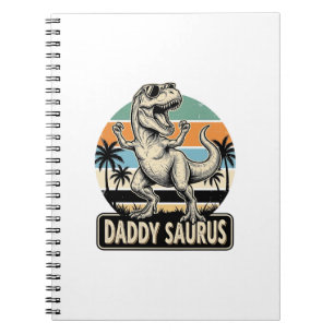 Cuaderno Diseño de camiseta de puesta de sol de dinosaurio 