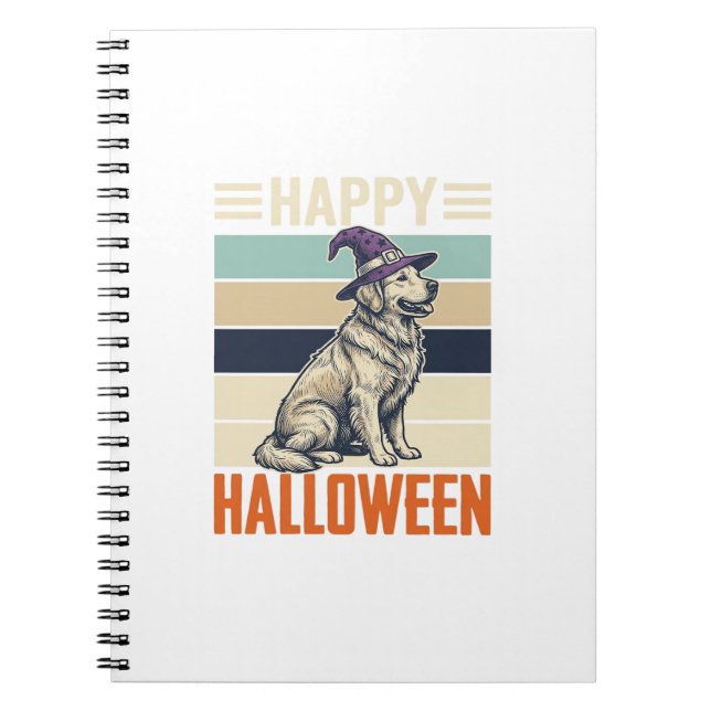 Cuaderno Diseño de camiseta de sombrero de bruja de perro f (Frente)