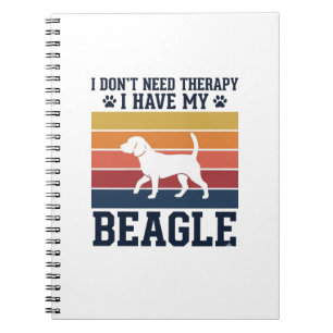 Cuaderno Diseño de camiseta de terapia de perro Beagle vint