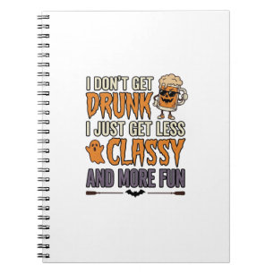 Cuaderno Diseño de camiseta divertida de Halloween bebiendo