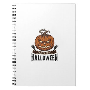 Cuaderno Diseño de camiseta gótica de calabaza de Halloween
