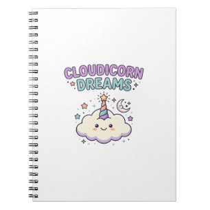 Cuaderno Diseño de camiseta gráfico de moda Unicorn Cloudic