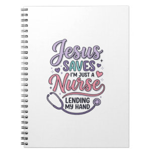 Cuaderno Diseño de camiseta Jesús salva a la enfermera Fait