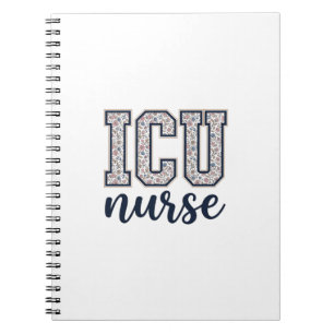 Cuaderno Diseño de camiseta universitaria floral de enferme