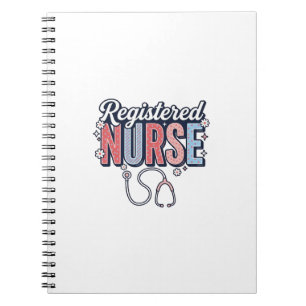 Cuaderno Diseño de camiseta vector vintage de enfermera reg