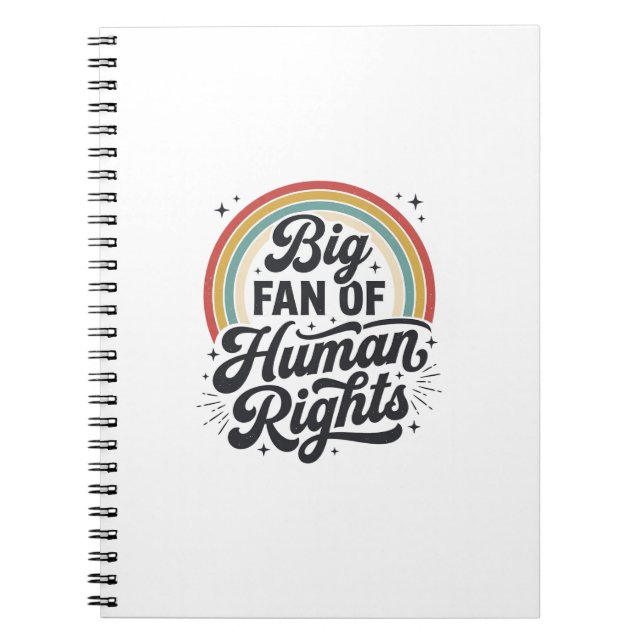 Cuaderno Diseño de camiseta vectorial arcoíris retro de der (Frente)