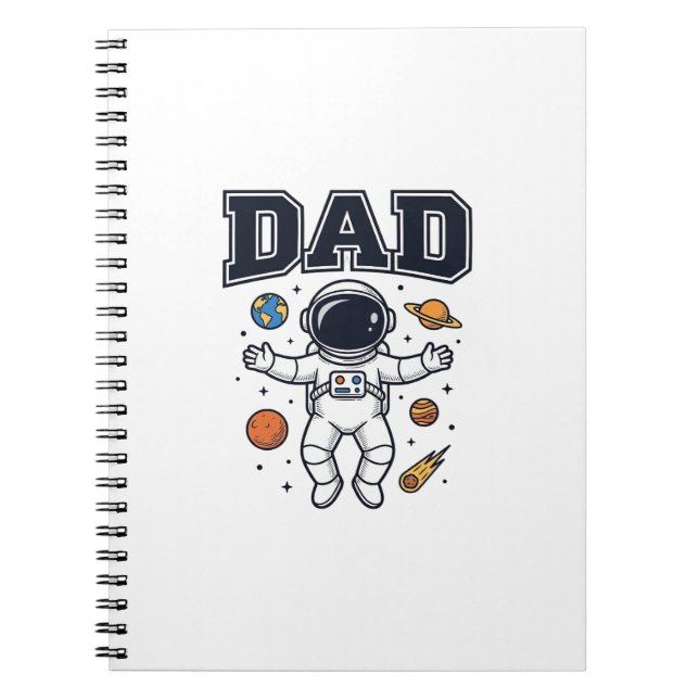 Cuaderno Diseño de camiseta vectorial de astronauta padre_1 (Frente)