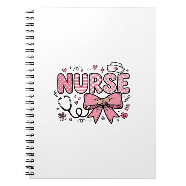 Cuaderno Diseño de camiseta vectorial de enfermera linda co (Frente)