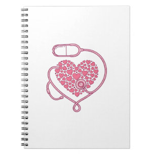 Cuaderno Diseño de camiseta vectorial de estetoscopio de co