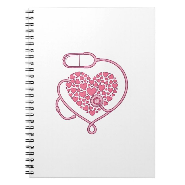 Cuaderno Diseño de camiseta vectorial de estetoscopio de co (Frente)