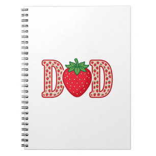 Cuaderno Diseño de camiseta vectorial de letras de fresa de