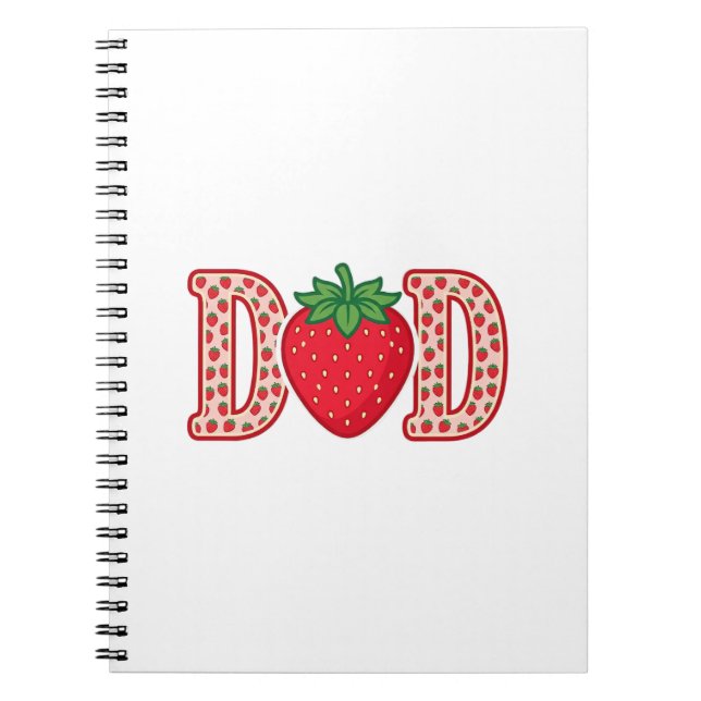 Cuaderno Diseño de camiseta vectorial de letras de fresa de (Frente)