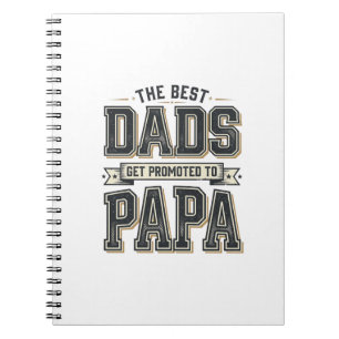 Cuaderno Diseño de camiseta Vintage Best Dads Promoted To P
