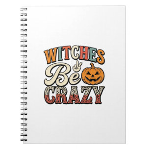Cuaderno Diseño de camiseta vintage de Halloween de brujas 