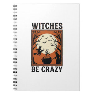 Cuaderno Diseño de camiseta vintage de Halloween Witches Be