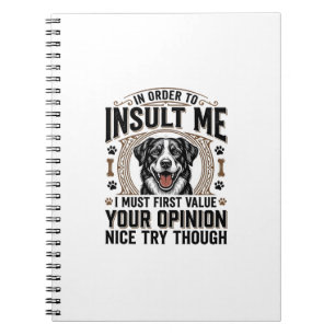 Cuaderno Diseño de camiseta vintage de opinión de perro div