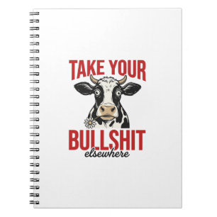 Cuaderno Diseño de camiseta vintage de vaca divertida en ot