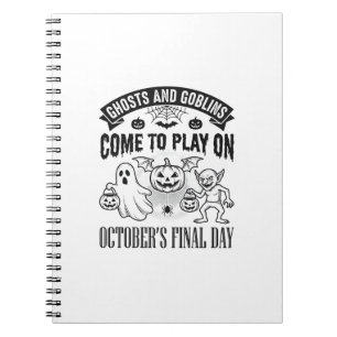 Cuaderno Diseño de camiseta vintage fantasmas y duendes de