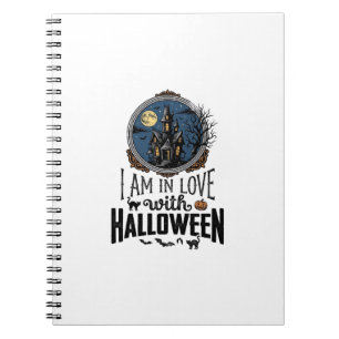 Cuaderno Diseño de camiseta vintage Me encanta Halloween_1