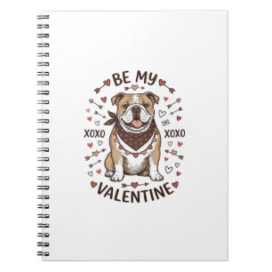 Cuaderno Diseño de camiseta Vintage Valentine Bulldog XOXO_