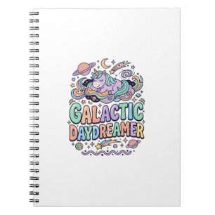Cuaderno Diseño de Camiseta y Pegatina Kawaii Soñador Galác