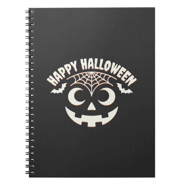 Cuaderno Diseño de cara de Jack-O-Lantern de Halloween feli (Frente)