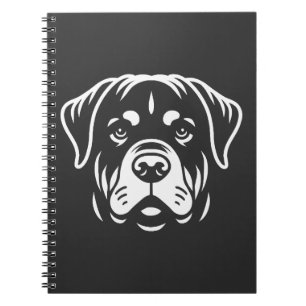 Cuaderno Diseño de Cara de Rottweiler Minimalista � Arte de