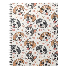 Cuaderno Diseño de caras de cachorros adorables para niños