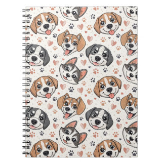 Cuaderno Diseño de caras de cachorros adorables para niños