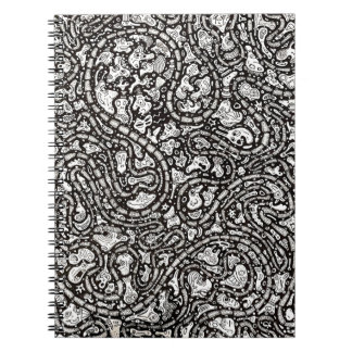 Cuaderno Diseño de caras raras de dibujos animados curvos y
