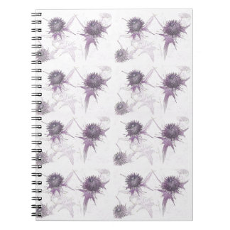 Cuaderno Diseño de cardo púrpura de la naturaleza