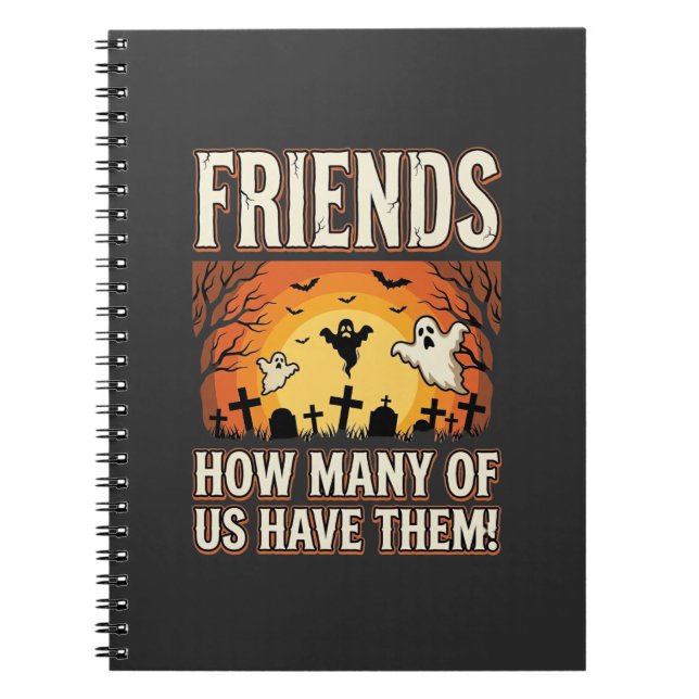 Cuaderno Diseño de cementerio de fantasmas de Halloween de  (Frente)